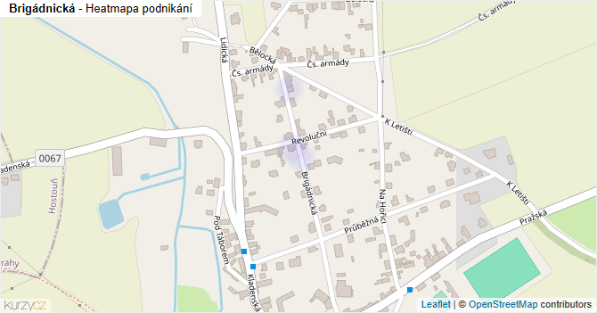 Brigádnická - mapa podnikání