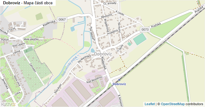 Dobrovíz - mapa části obce