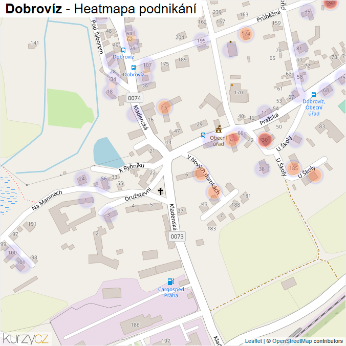 Mapa Dobrovíz - Firmy v části obce.