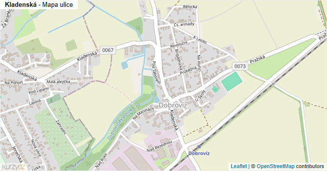 Kladenská - mapa ulice