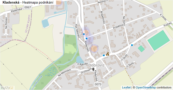 Kladenská - mapa podnikání