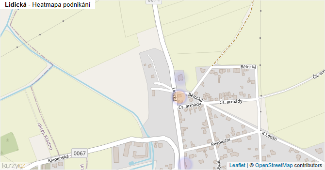 Lidická - mapa podnikání