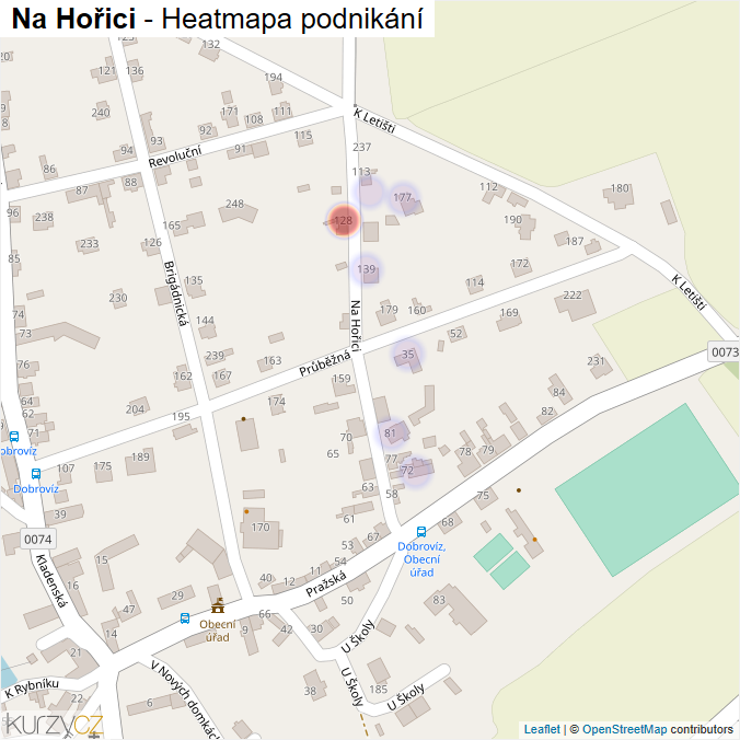 Mapa Na Hořici - Firmy v ulici.