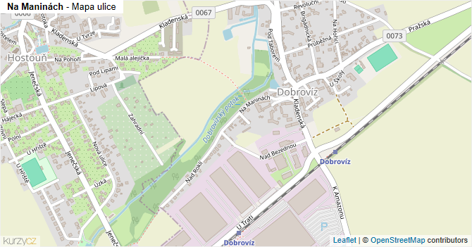 Na Maninách - mapa ulice
