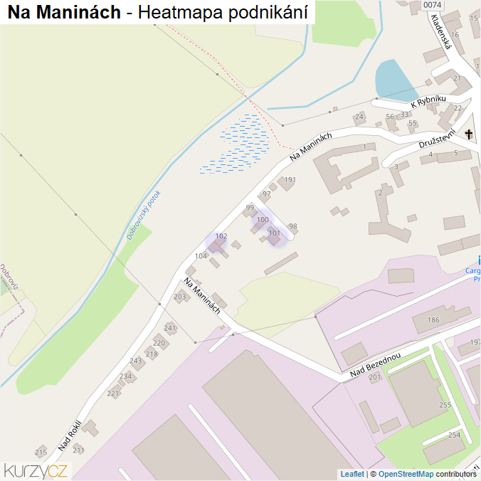 Mapa Na Maninách - Firmy v ulici.