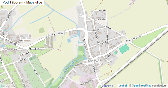 Pod Táborem - mapa ulice