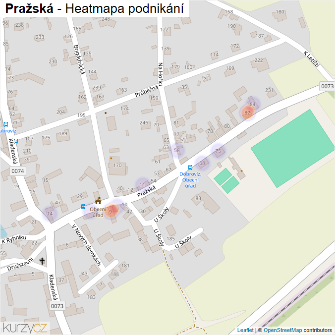 Mapa Pražská - Firmy v ulici.