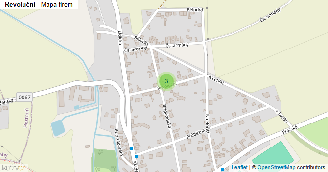 Revoluční - mapa firem
