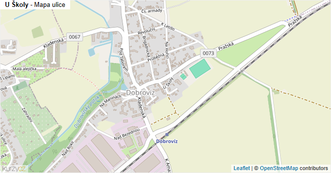 U Školy - mapa ulice