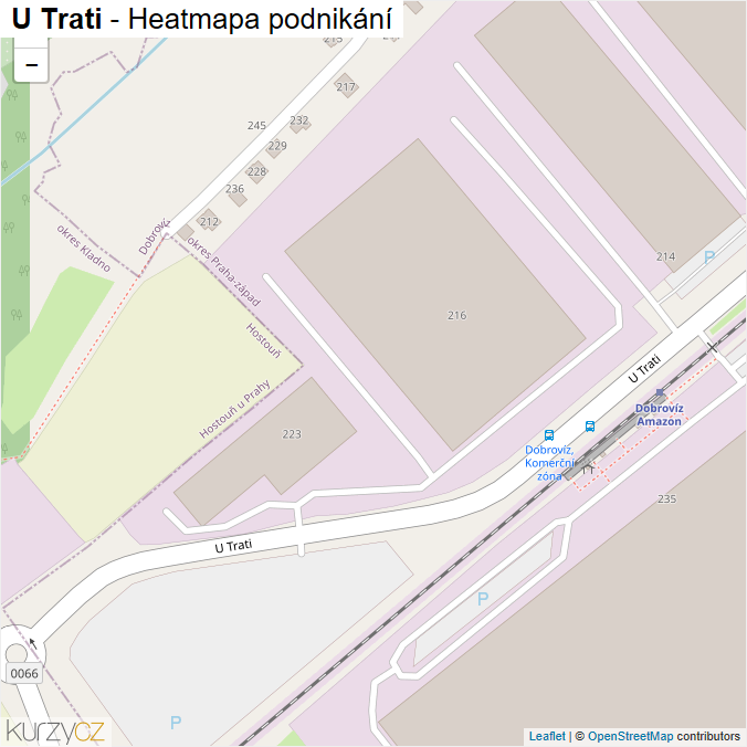 Mapa U Trati - Firmy v ulici.