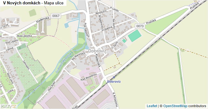V Nových domkách - mapa ulice
