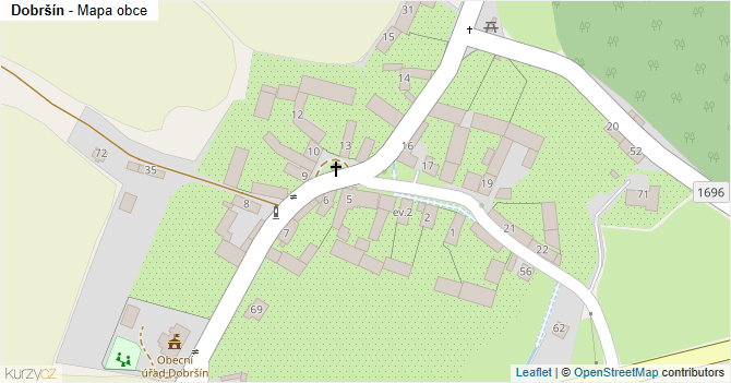 Dobršín - mapa obce
