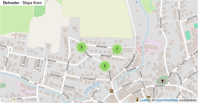 Belveder - mapa firem