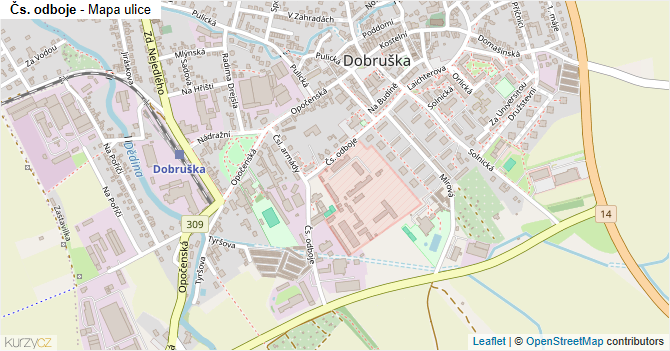 Čs. odboje - mapa ulice