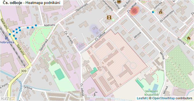Čs. odboje - mapa podnikání