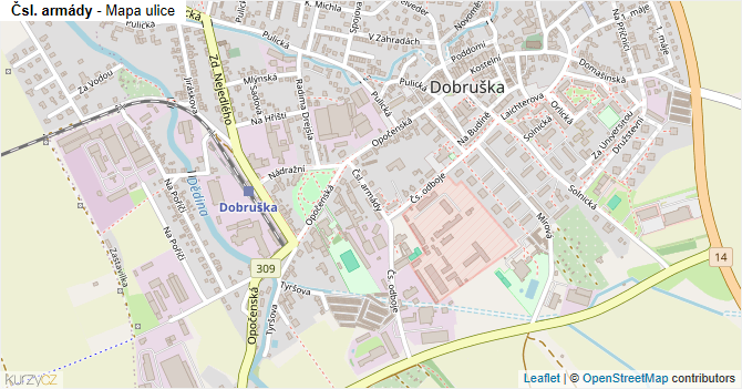 Čsl. armády - mapa ulice
