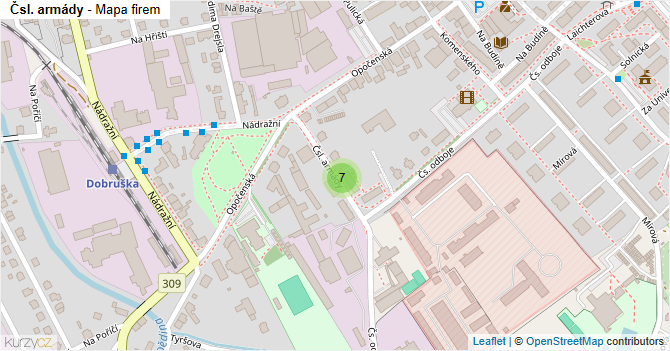Čsl. armády - mapa firem
