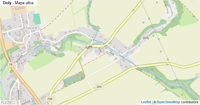 Doly - mapa ulice