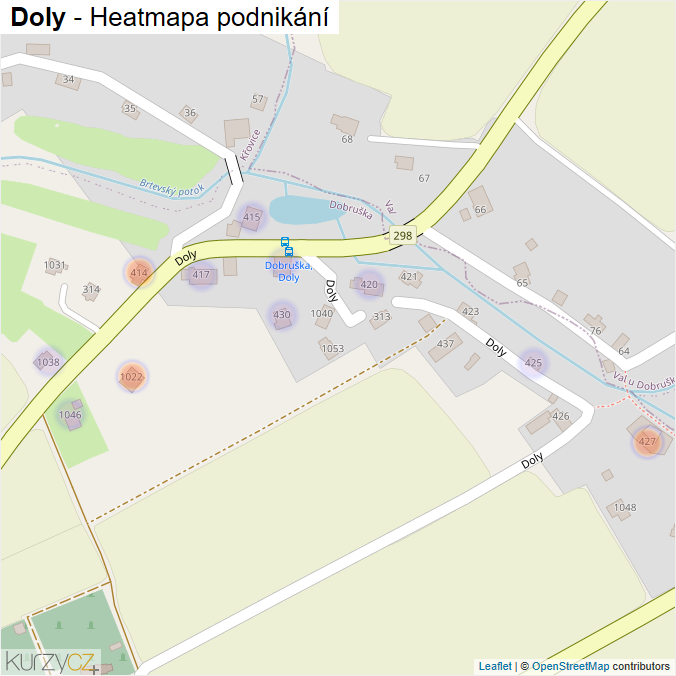 Mapa Doly - Firmy v ulici.