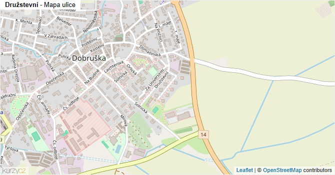 Družstevní - mapa ulice