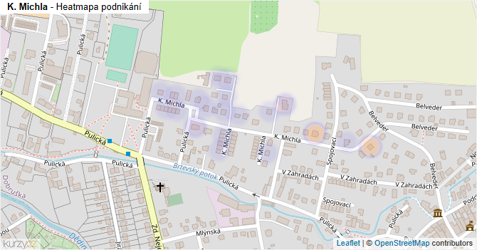 K. Michla - mapa podnikání