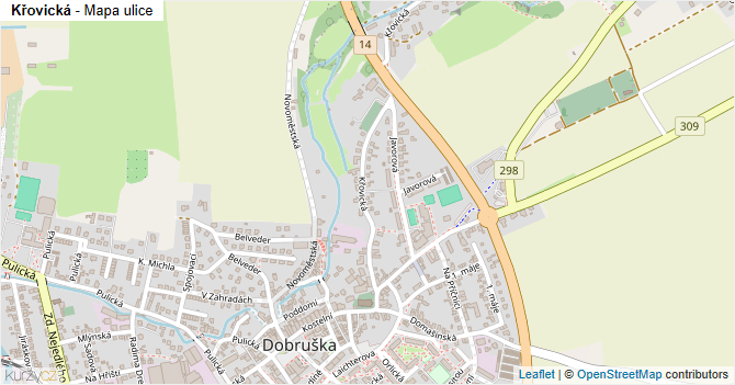 Křovická - mapa ulice