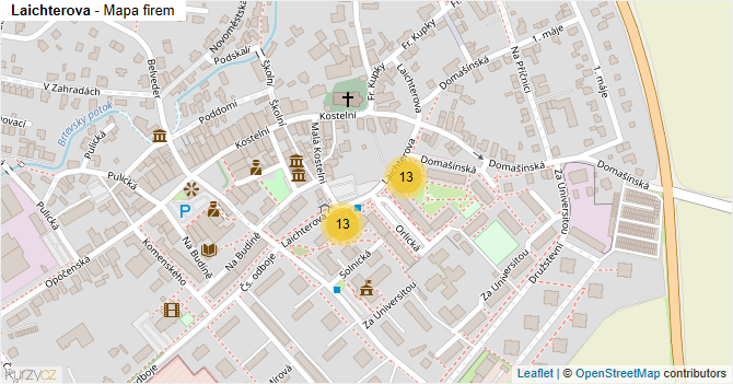 Laichterova - mapa firem