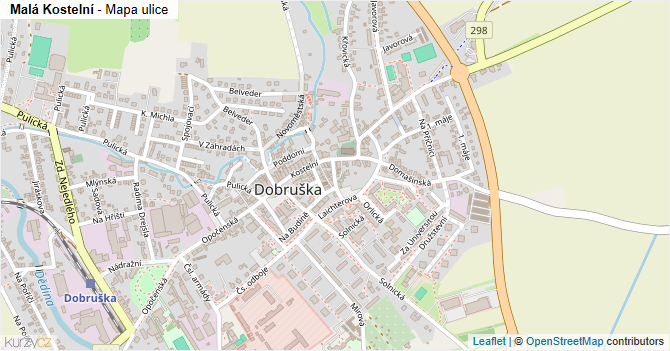 Malá Kostelní - mapa ulice