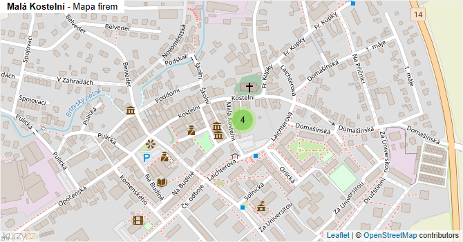 Malá Kostelní - mapa firem