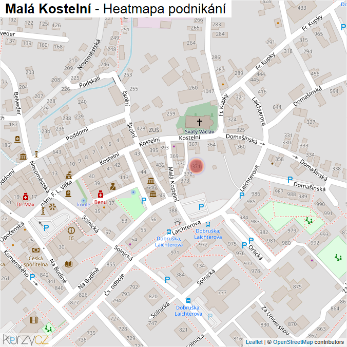 Mapa Malá Kostelní - Firmy v ulici.
