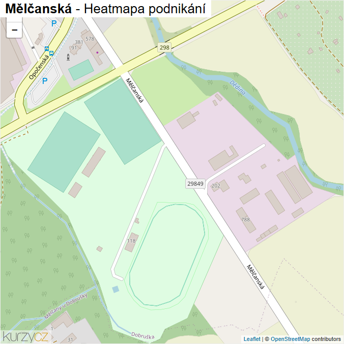 Mapa Mělčanská - Firmy v ulici.