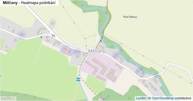 Mělčany - mapa podnikání