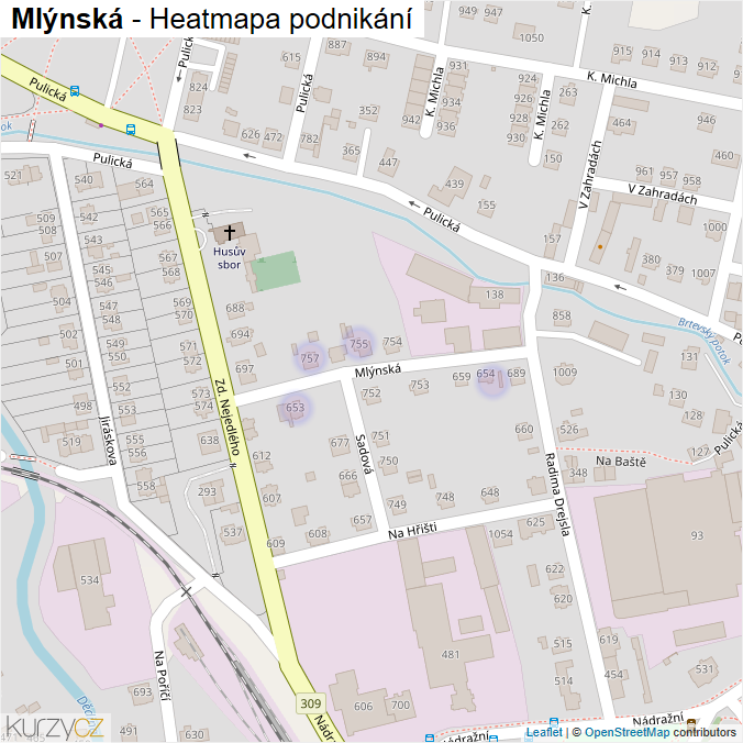 Mapa Mlýnská - Firmy v ulici.
