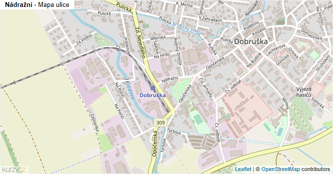 Nádražní - mapa ulice