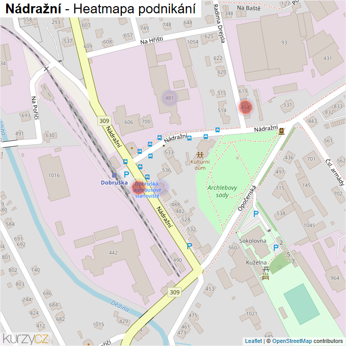 Mapa Nádražní - Firmy v ulici.