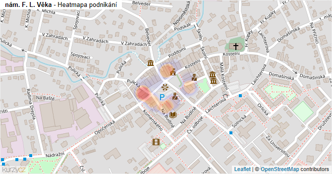 nám. F. L. Věka - mapa podnikání
