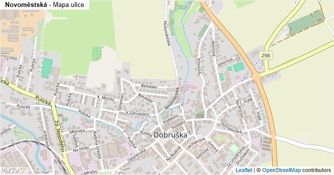 Novoměstská - mapa ulice