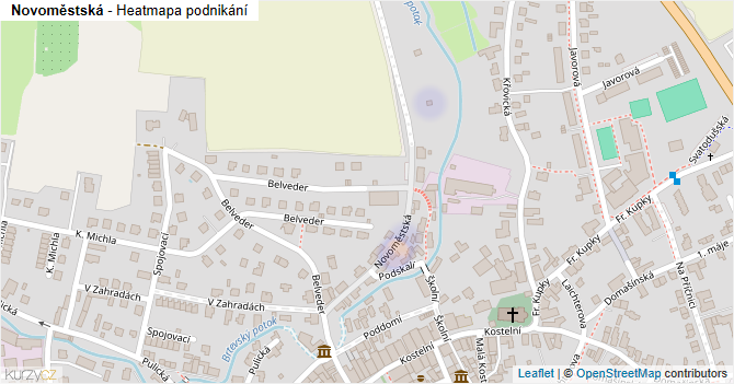 Novoměstská - mapa podnikání