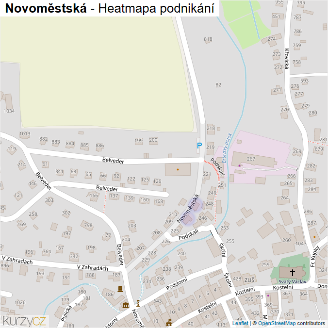 Mapa Novoměstská - Firmy v ulici.