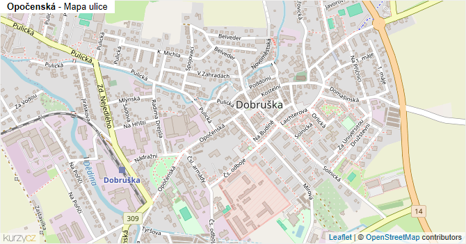 Opočenská - mapa ulice