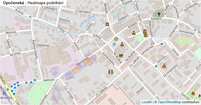 Opočenská - mapa podnikání
