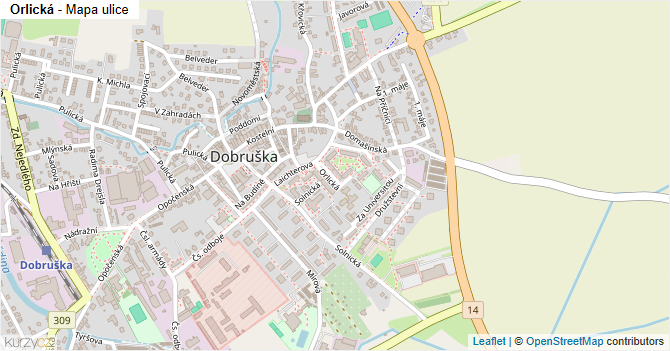 Orlická - mapa ulice
