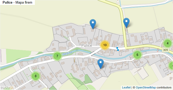 Pulice - mapa firem