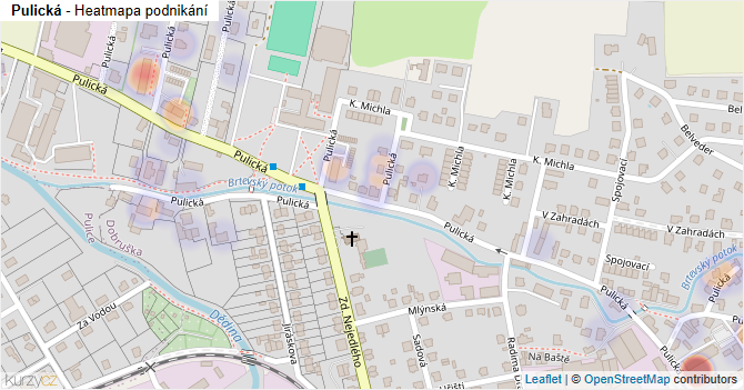 Pulická - mapa podnikání