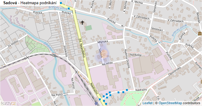 Sadová - mapa podnikání