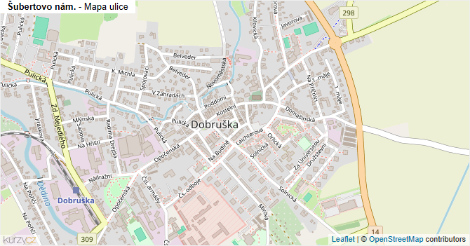 Šubertovo nám. - mapa ulice