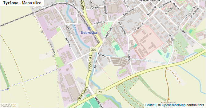 Tyršova - mapa ulice