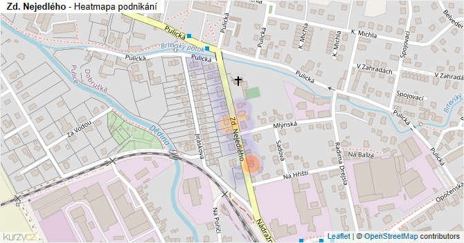 Zd. Nejedlého - mapa podnikání