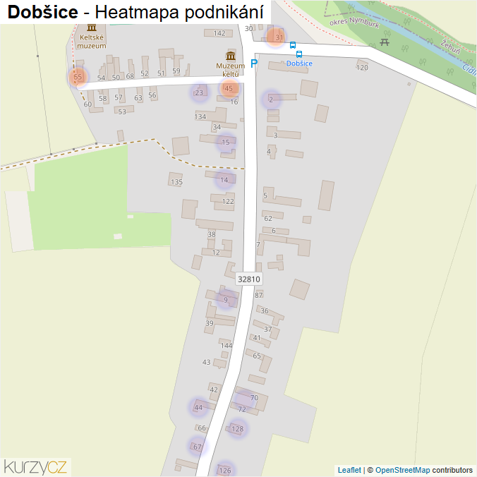Mapa Dobšice - Firmy v části obce.