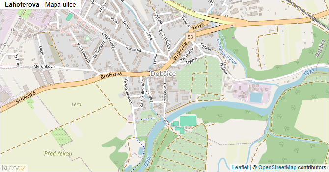 Lahoferova - mapa ulice